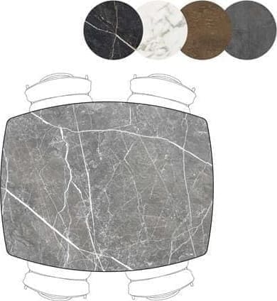 Henders & Hazel Palace bartafel 150 x 120 cm - centrale poot (hoogte 92 cm) - lichtgrijs Grijs Eettafel