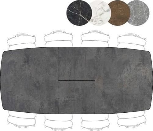 Henders & Hazel Palace uitschuiftafel 190 (+ 60 cm.) x 110 cm. - centrale poot - antraciet Antraciet Eettafel