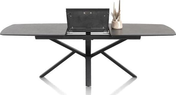 Henders & Hazel Palace uitschuiftafel 190 (+ 60 cm.) x 110 cm. - centrale poot - antraciet Antraciet Eettafel