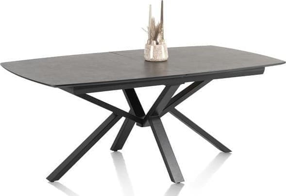 Henders & Hazel Palace uitschuiftafel 190 (+ 60 cm.) x 110 cm. - centrale poot - antraciet Antraciet Eettafel