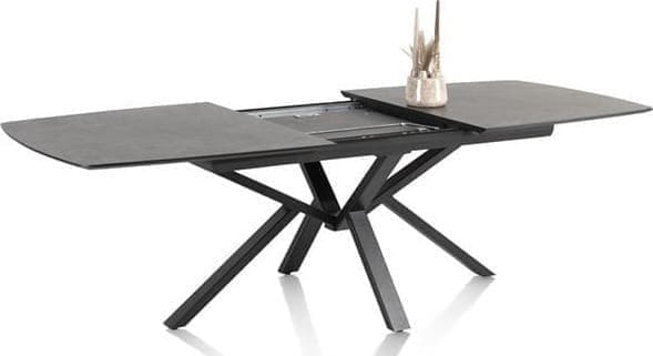 Henders & Hazel Palace uitschuiftafel 190 (+ 60 cm.) x 110 cm. - centrale poot - antraciet Antraciet Eettafel