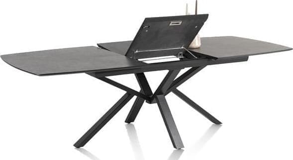 Henders & Hazel Palace uitschuiftafel 190 (+ 60 cm.) x 110 cm. - centrale poot - antraciet Antraciet Eettafel