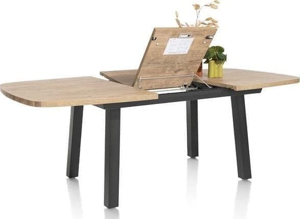 Henders & Hazel Pavarotti uitschuiftafel 190 (+ 60 cm.) x 110 cm. Eettafel