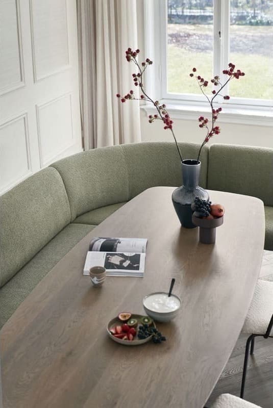 INHOUSE Eettafel Taranto eikenhout turf Deens ovaal 260x100cm Bruin Eettafel