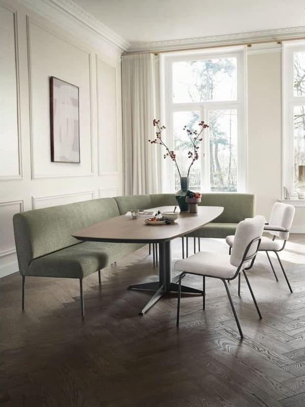 INHOUSE Eettafel Taranto eikenhout turf Deens ovaal 260x100cm Bruin Eettafel