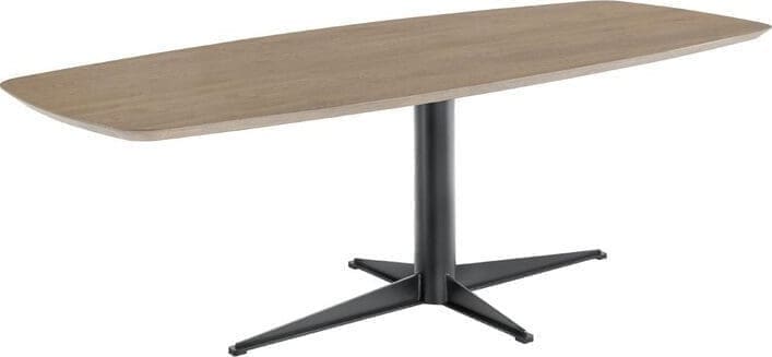 INHOUSE Eettafel Taranto eikenhout turf Deens ovaal 260x100cm Bruin Eettafel
