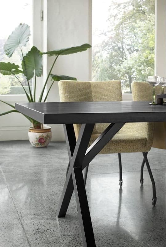 INHOUSE Eettafel Taranto eikenhout zwart 220x100cm Bruin Eettafel