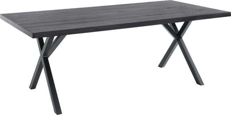 INHOUSE Eettafel Taranto eikenhout zwart 220x100cm Bruin Eettafel