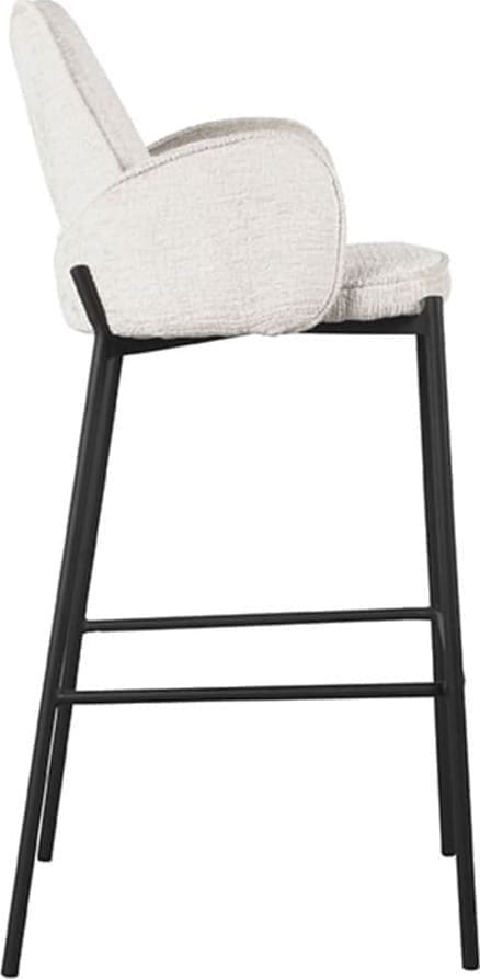 LABEL51 Barkruk Joni - Beige - Fluweel - Zithoogte 78 cm Beige Barstoel