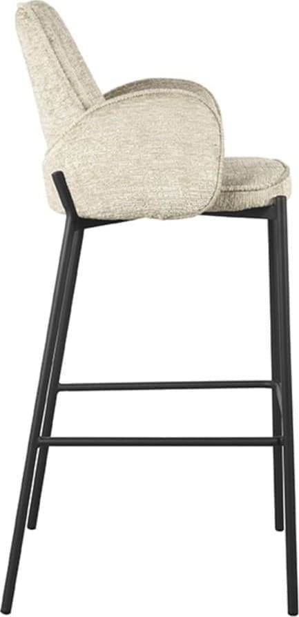 LABEL51 Barkruk Joni - Beige - Fluweel - Zithoogte 78 cm Beige Barstoel