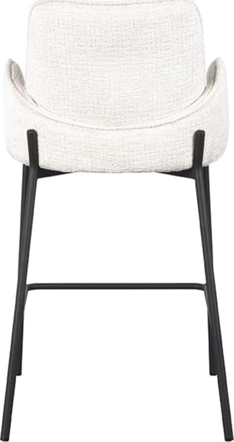 LABEL51 Barkruk Joni - Crème - Fluweel - Zithoogte 65 cm Beige Barstoel
