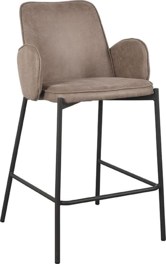 LABEL51 Barkruk Joni - Taupe - Micro Suede - Zithoogte 65 cm Taupe Barstoel