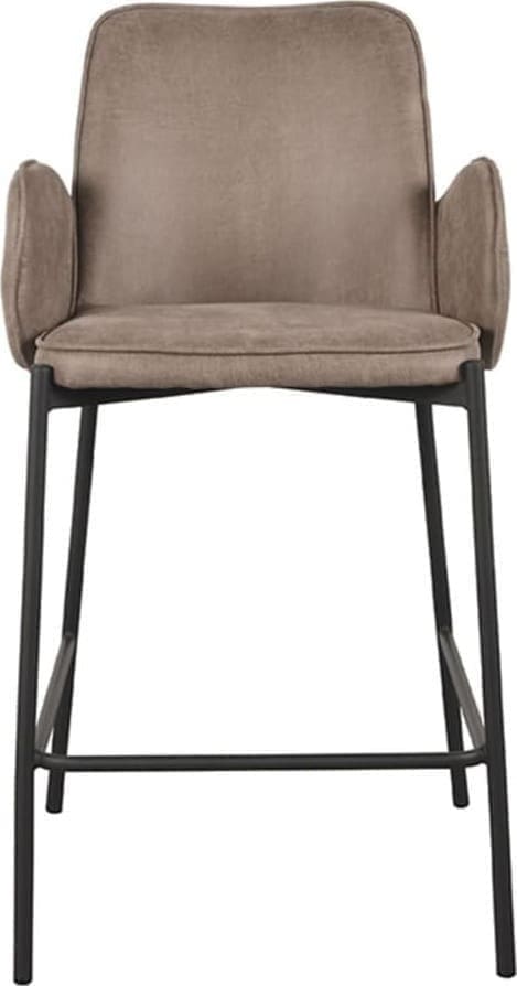LABEL51 Barkruk Joni - Taupe - Micro Suede - Zithoogte 65 cm Taupe Barstoel