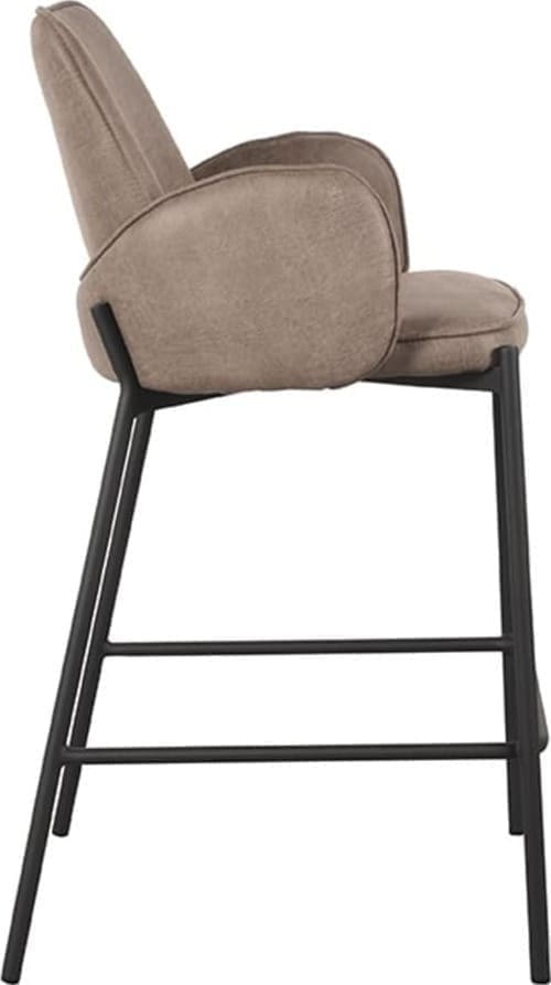LABEL51 Barkruk Joni - Taupe - Micro Suede - Zithoogte 65 cm Taupe Barstoel