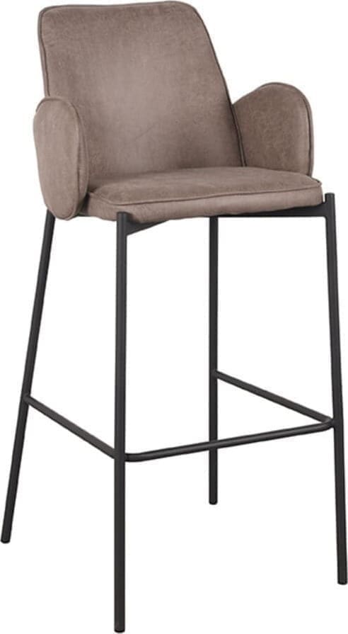 LABEL51 Barkruk Joni - Taupe - Micro Suede - Zithoogte 78 cm Taupe Barstoel