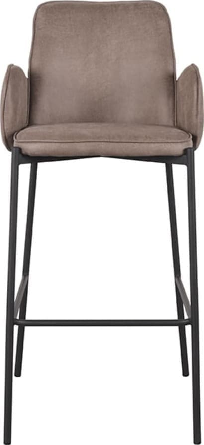 LABEL51 Barkruk Joni - Taupe - Micro Suede - Zithoogte 78 cm Taupe Barstoel