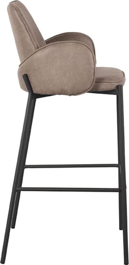 LABEL51 Barkruk Joni - Taupe - Micro Suede - Zithoogte 78 cm Taupe Barstoel