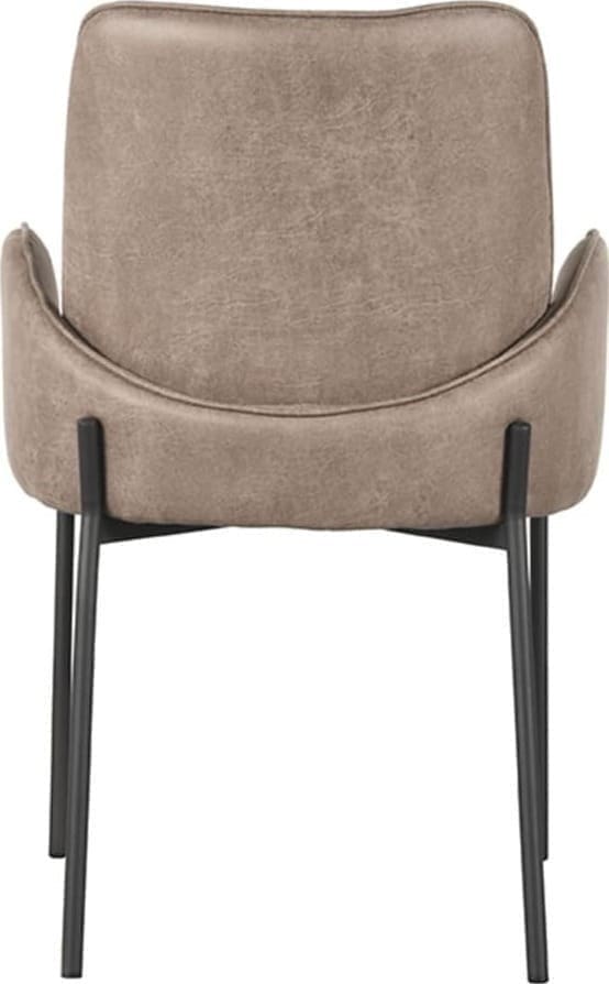 LABEL51 Eetkamerstoel Joni - Taupe - Micro Suede Taupe Eetkamerstoel