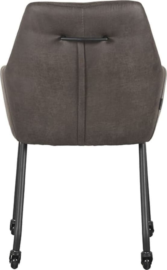 LABEL51 Eetkamerstoel Lenny - Antraciet - Micro Suede Antraciet Eetkamerstoel