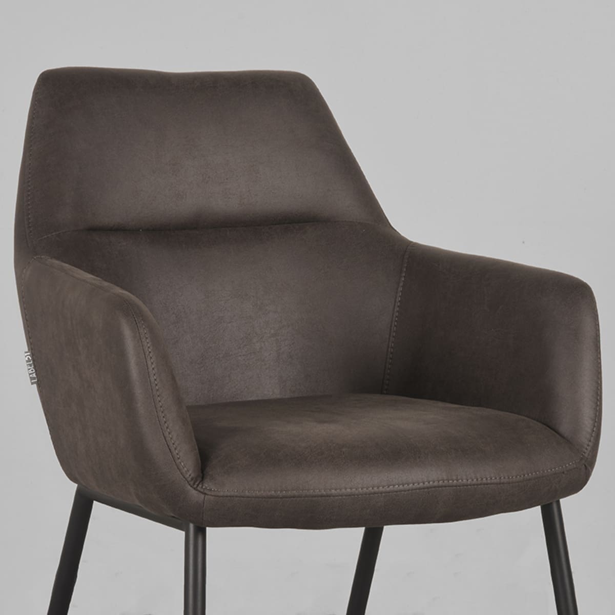 LABEL51 Eetkamerstoel Lenny - Antraciet - Micro Suede Antraciet Eetkamerstoel