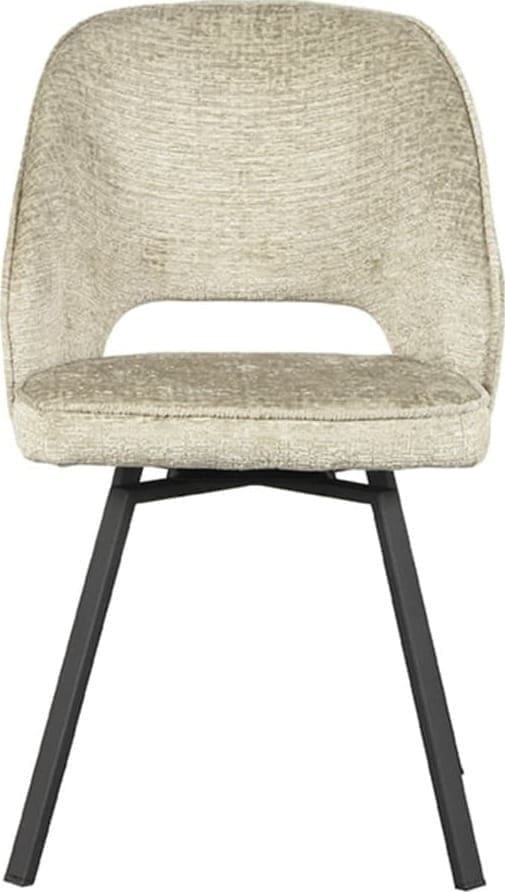 LABEL51 Eetkamerstoel Lewis - Beige - Fluweel Beige Eetkamerstoel