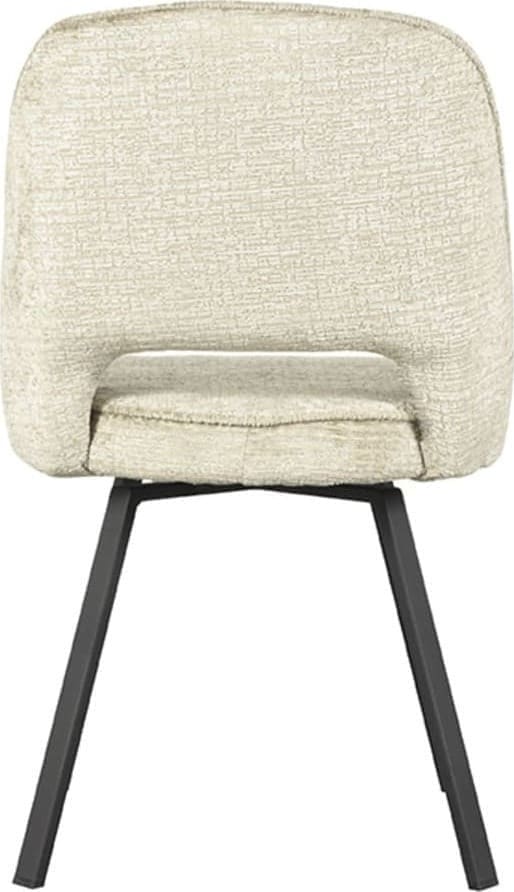 LABEL51 Eetkamerstoel Lewis - Beige - Fluweel Beige Eetkamerstoel