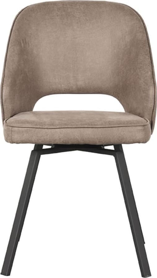LABEL51 Eetkamerstoel Lewis - Taupe - Micro Suede Taupe Eetkamerstoel