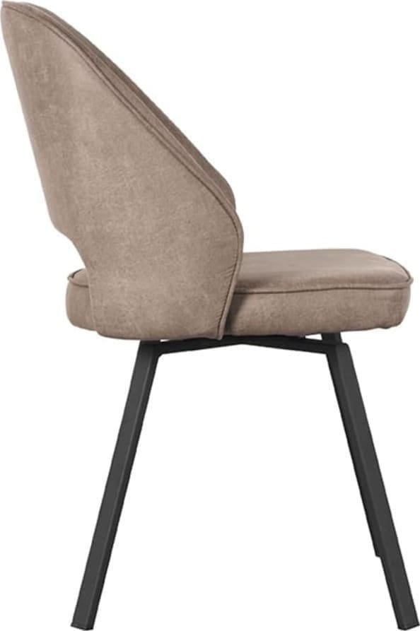 LABEL51 Eetkamerstoel Lewis - Taupe - Micro Suede Taupe Eetkamerstoel