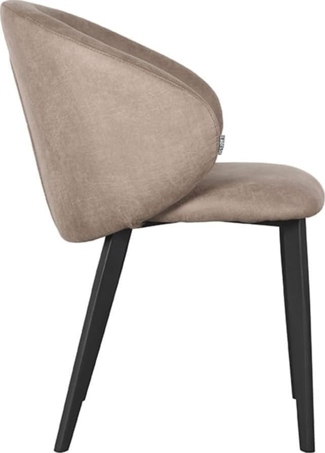LABEL51 Eetkamerstoel Logan - Taupe - Micro Suede Taupe Eetkamerstoel