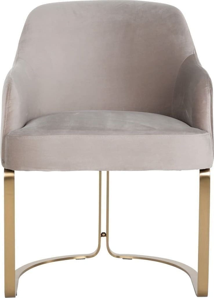 Richmond Interiors Stoel Hadley khaki velvet fire retardant Taupe|Bruin Eetkamerstoel