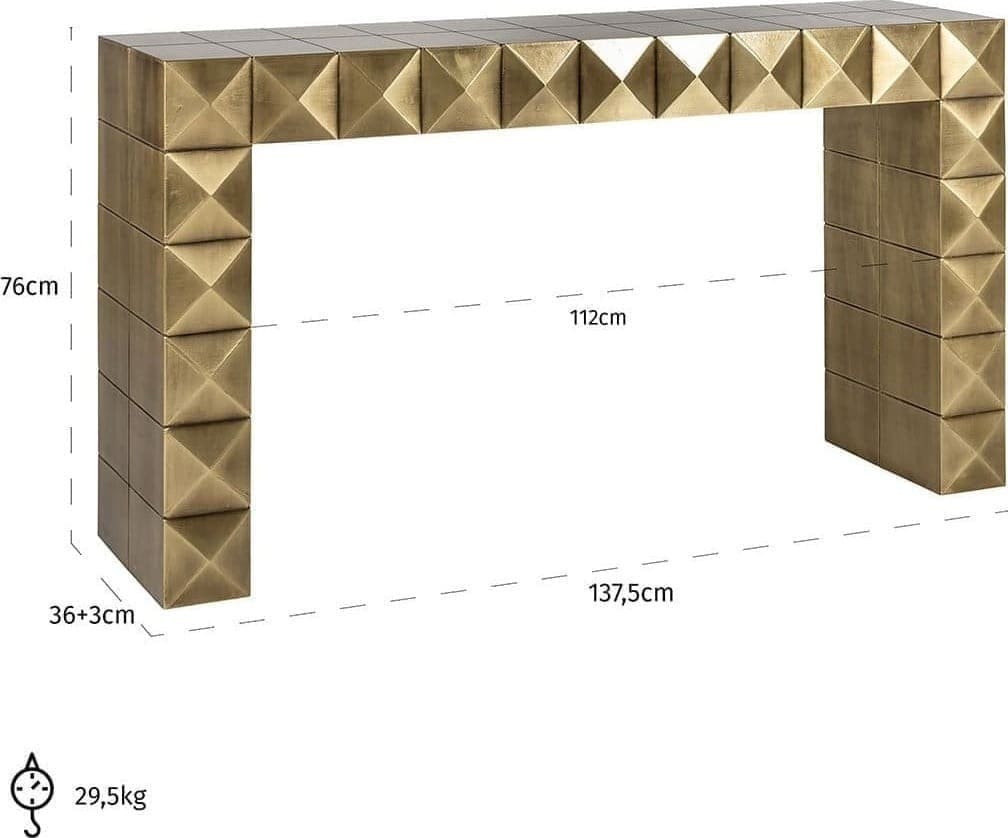 Richmond Interiors Wandtafel Collada Goud Wandtafel