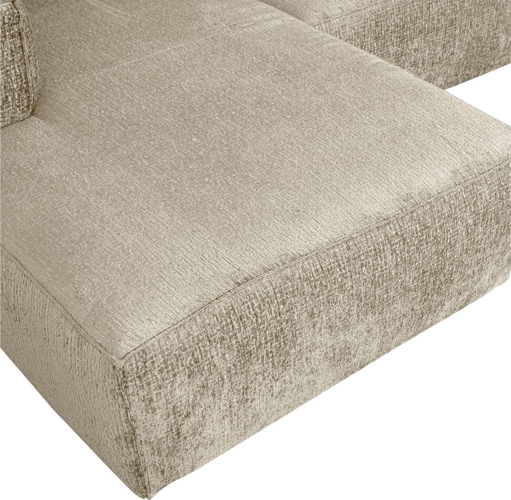 WOOOD Bean Hoekbank Links Structure Velvet Buttermilk Bruin|Taupe Hoekbank