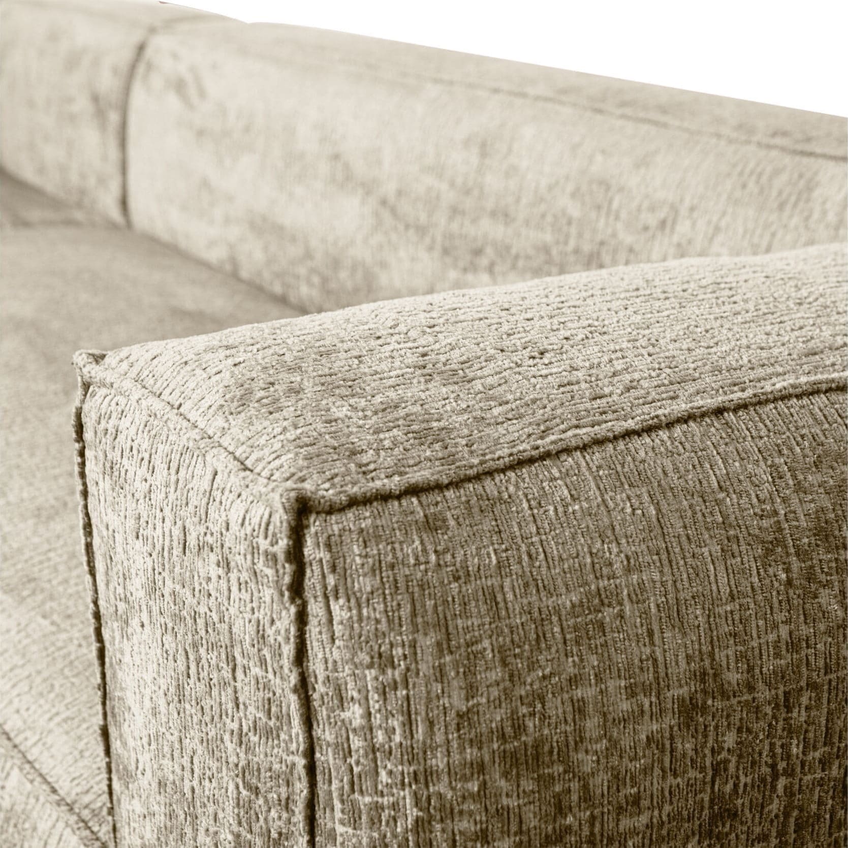 WOOOD Bean Hoekbank Links Structure Velvet Buttermilk Bruin|Taupe Hoekbank