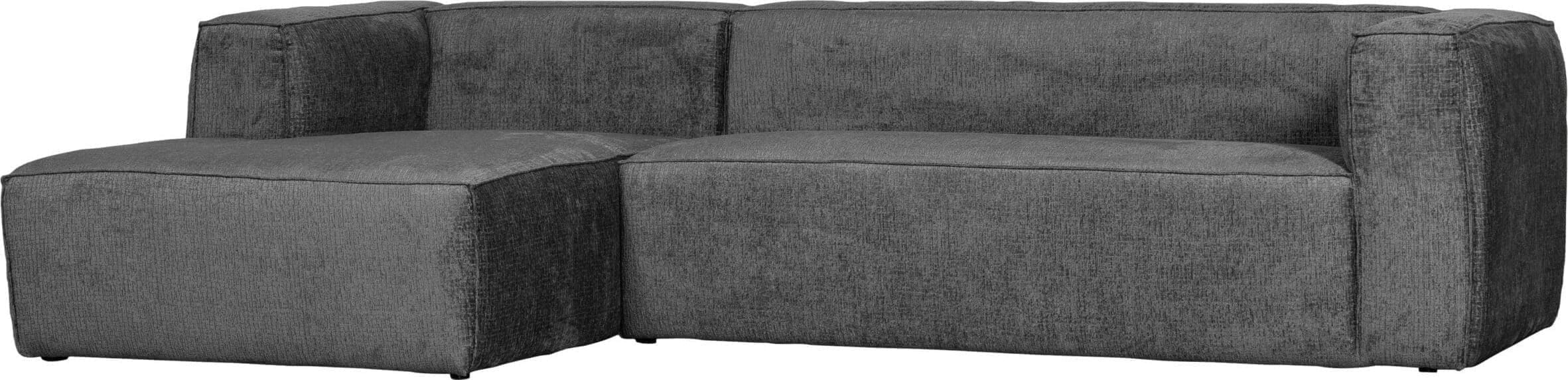 WOOOD Bean Hoekbank Links Structure Velvet Cloud Sky Antraciet Hoekbank