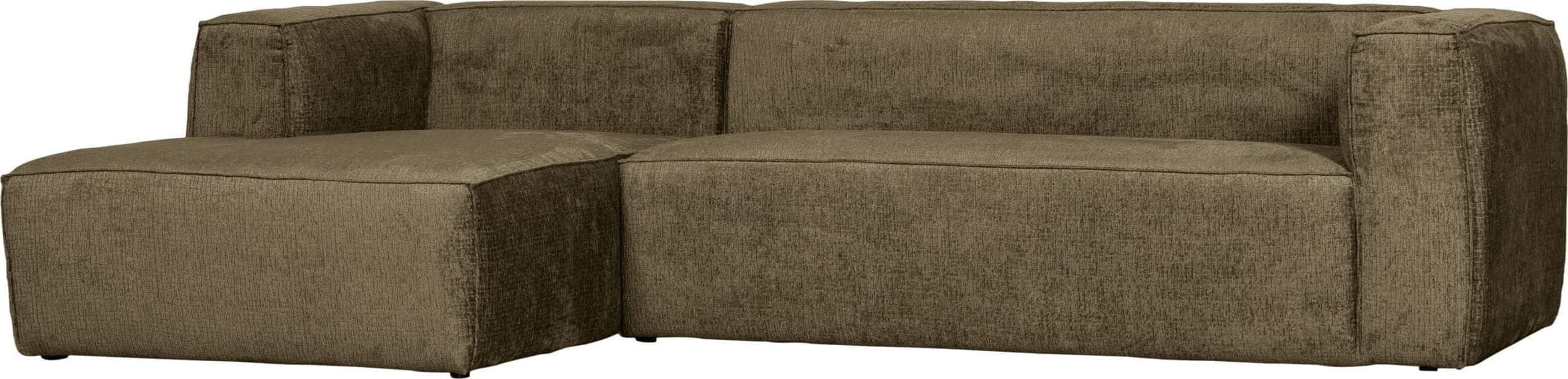 WOOOD Bean Hoekbank Links Structure Velvet Moss Moss Hoekbank