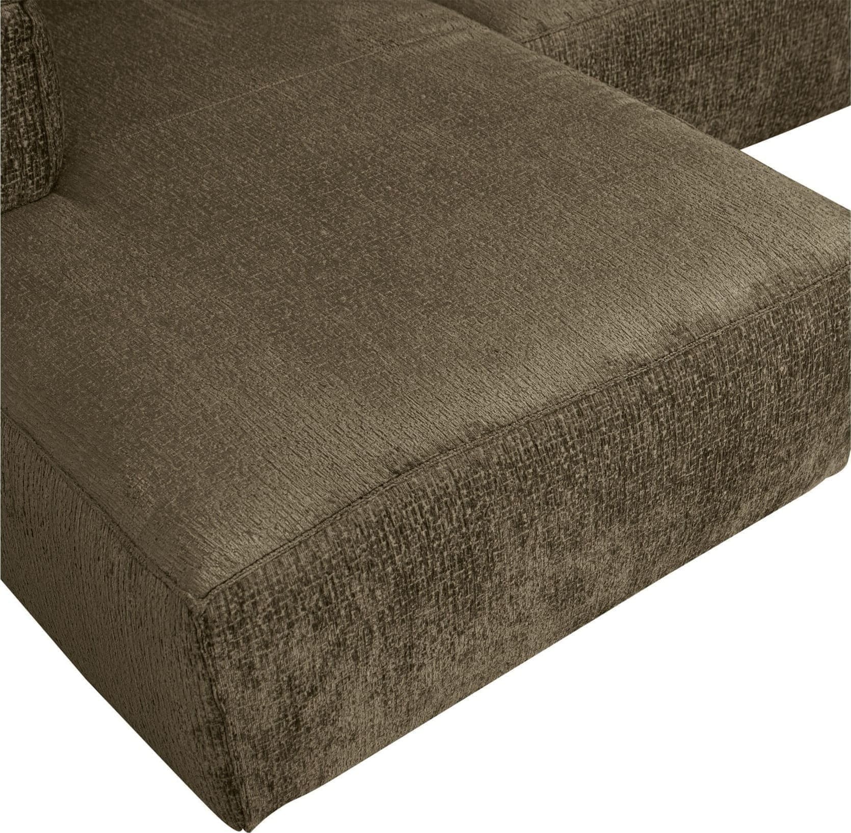 WOOOD Bean Hoekbank Links Structure Velvet Moss Moss Hoekbank