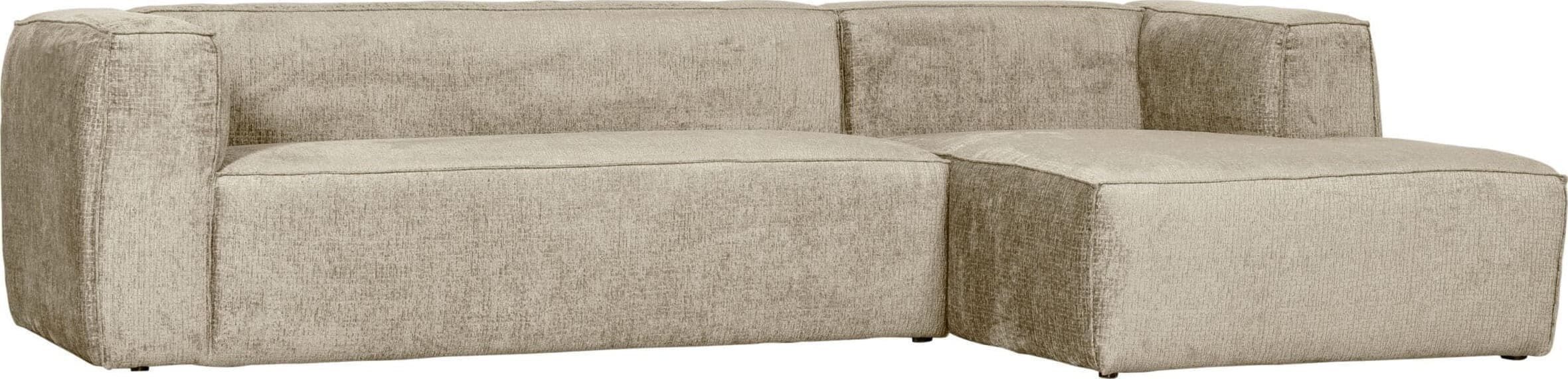 WOOOD Bean Hoekbank Rechts Structure Velvet Buttermilk Bruin|Taupe Hoekbank
