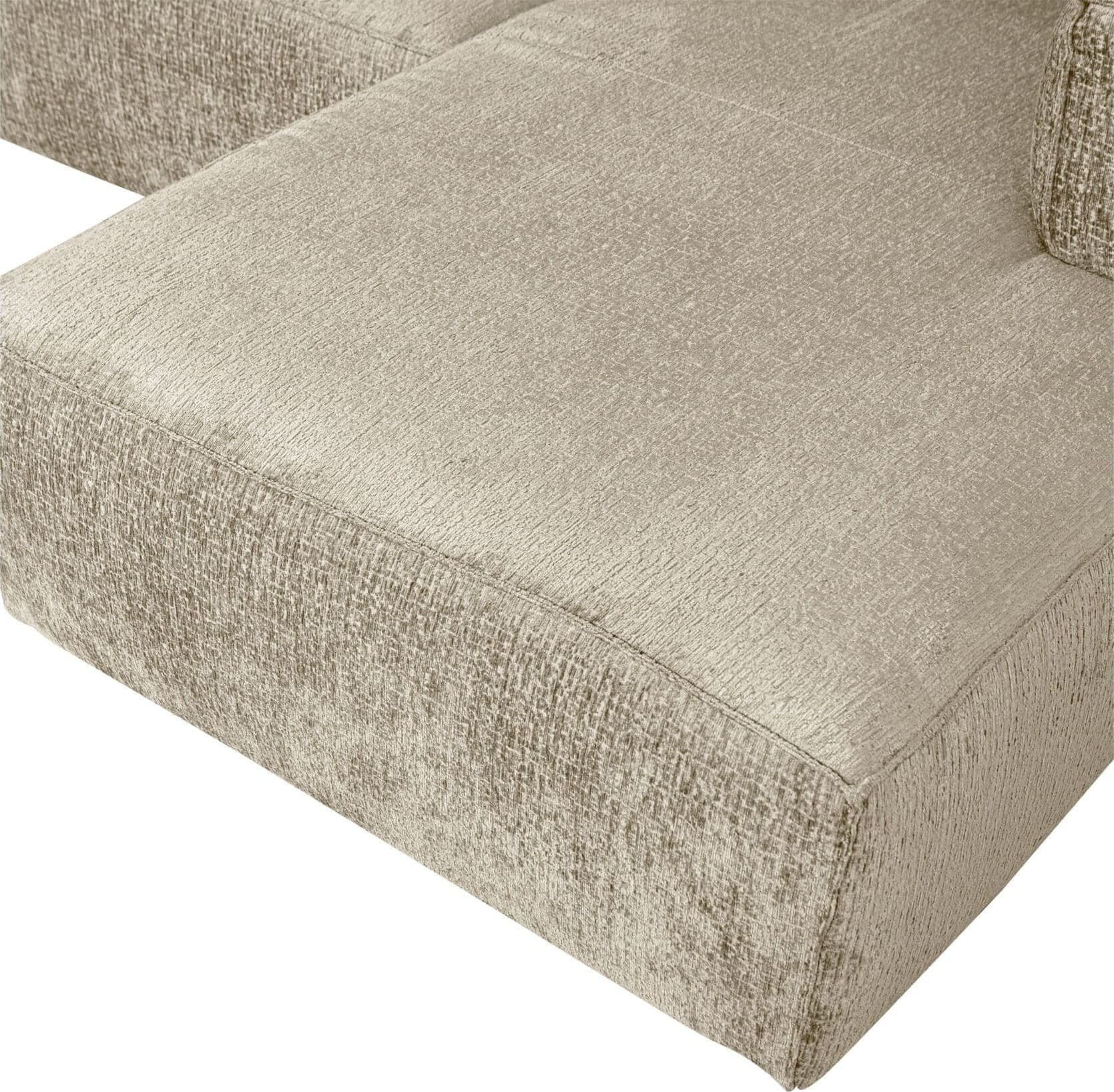 WOOOD Bean Hoekbank Rechts Structure Velvet Buttermilk Bruin|Taupe Hoekbank