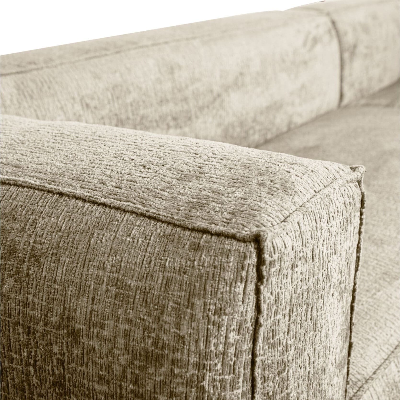 WOOOD Bean Hoekbank Rechts Structure Velvet Buttermilk Bruin|Taupe Hoekbank