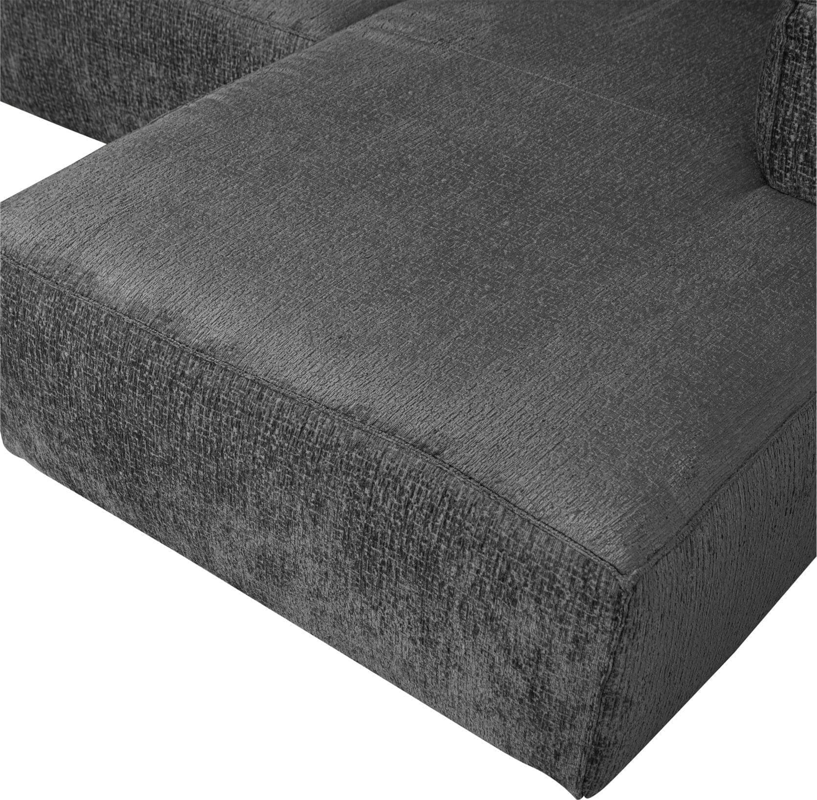 WOOOD Bean Hoekbank Rechts Structure Velvet Cloud Sky Antraciet Hoekbank