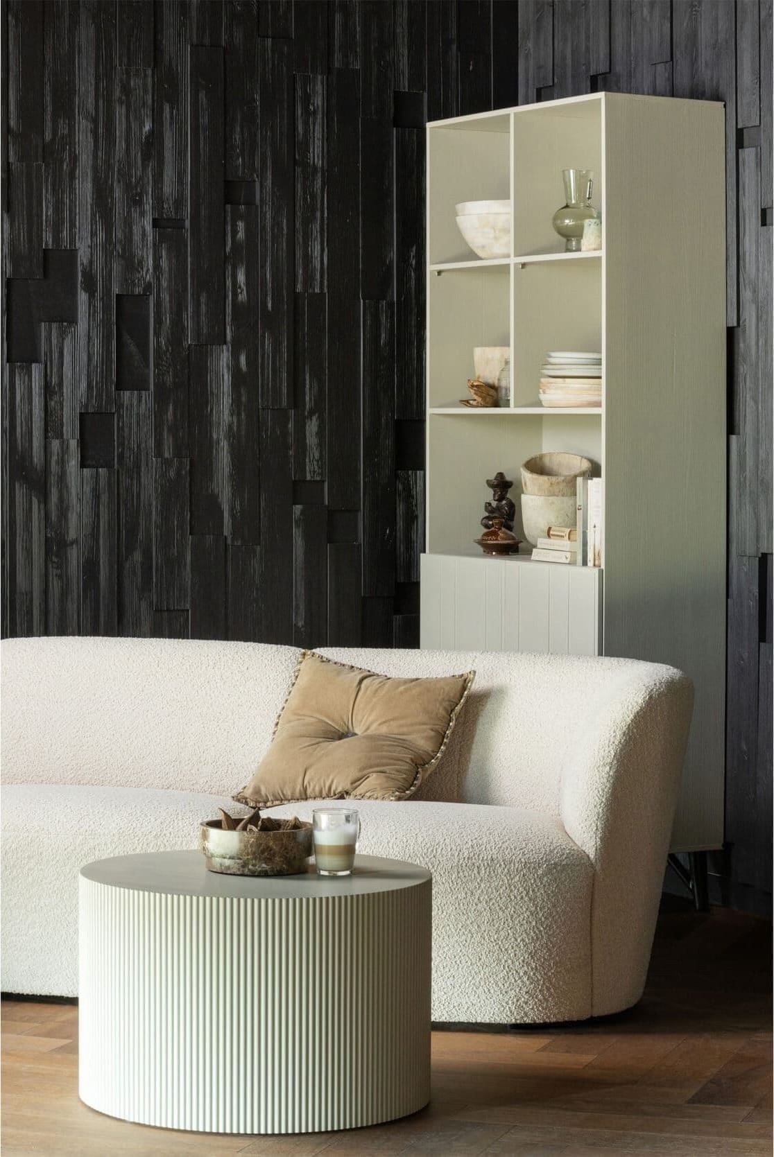 WOOOD Exclusive Sanne Bijzettafel Rond Antique Beige Beige Bijzettafel