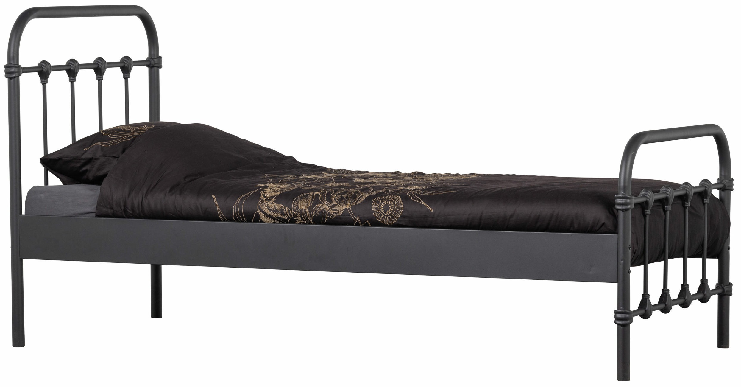 WOOOD Moos Bed Metaal Zwart 90x200cm Zwart Bed