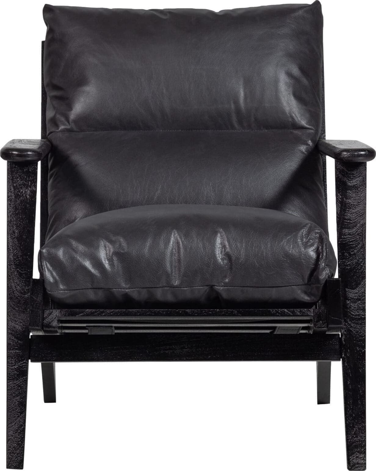 BePureHome Houston Fauteuil Echt Leer Zwart Zwart Fauteuil