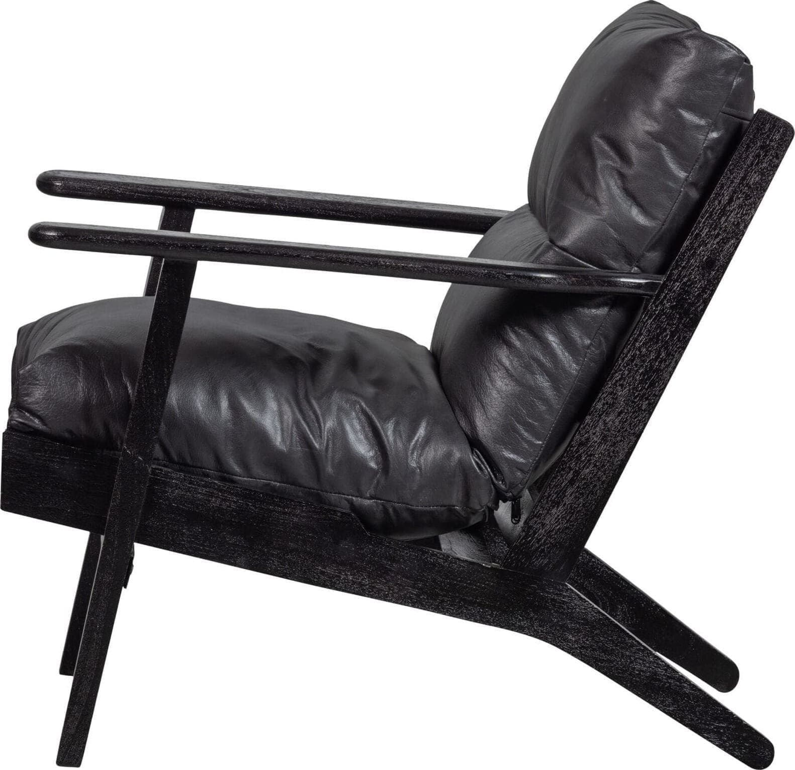 BePureHome Houston Fauteuil Echt Leer Zwart Zwart Fauteuil
