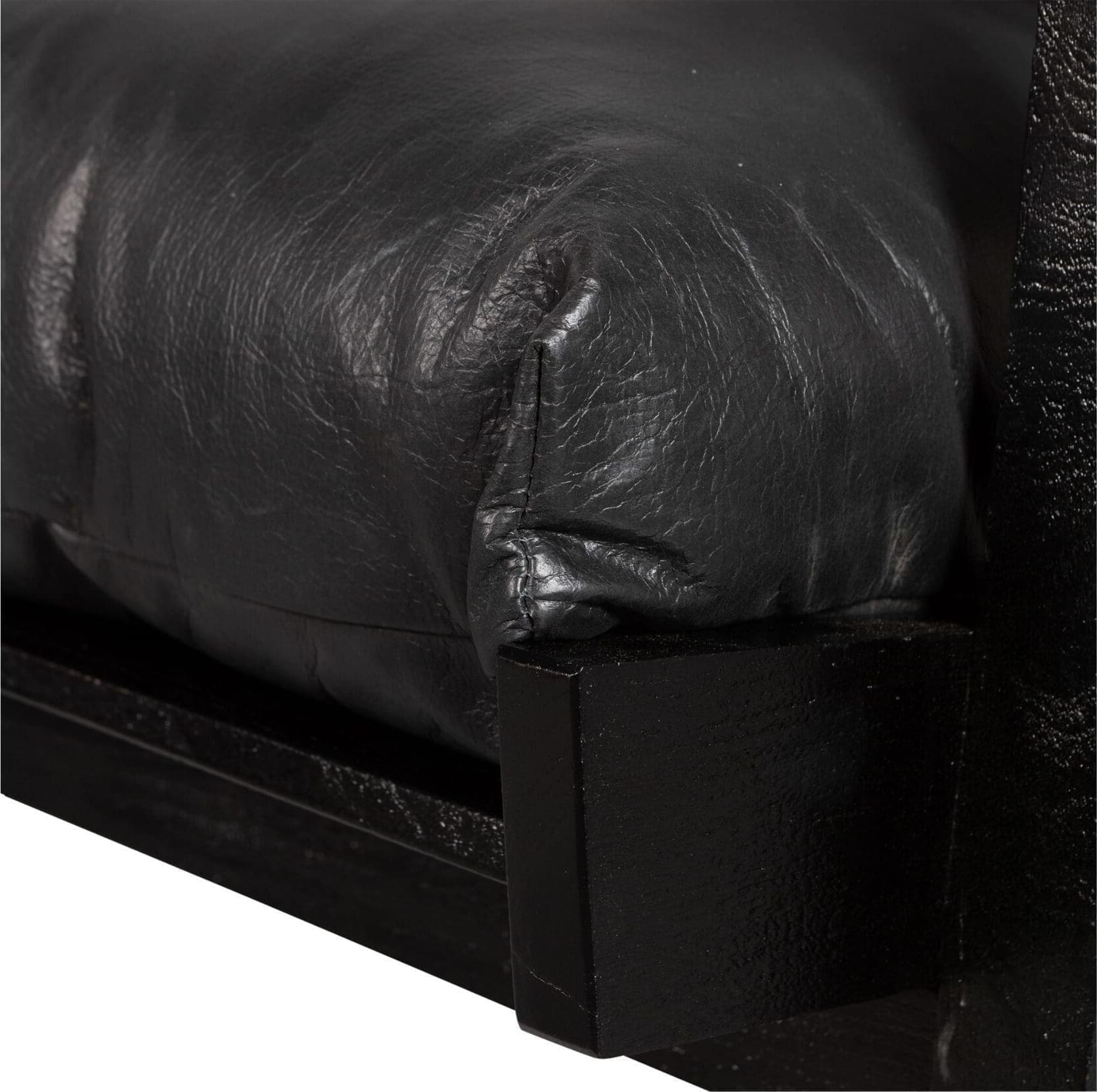 BePureHome Houston Fauteuil Echt Leer Zwart Zwart Fauteuil