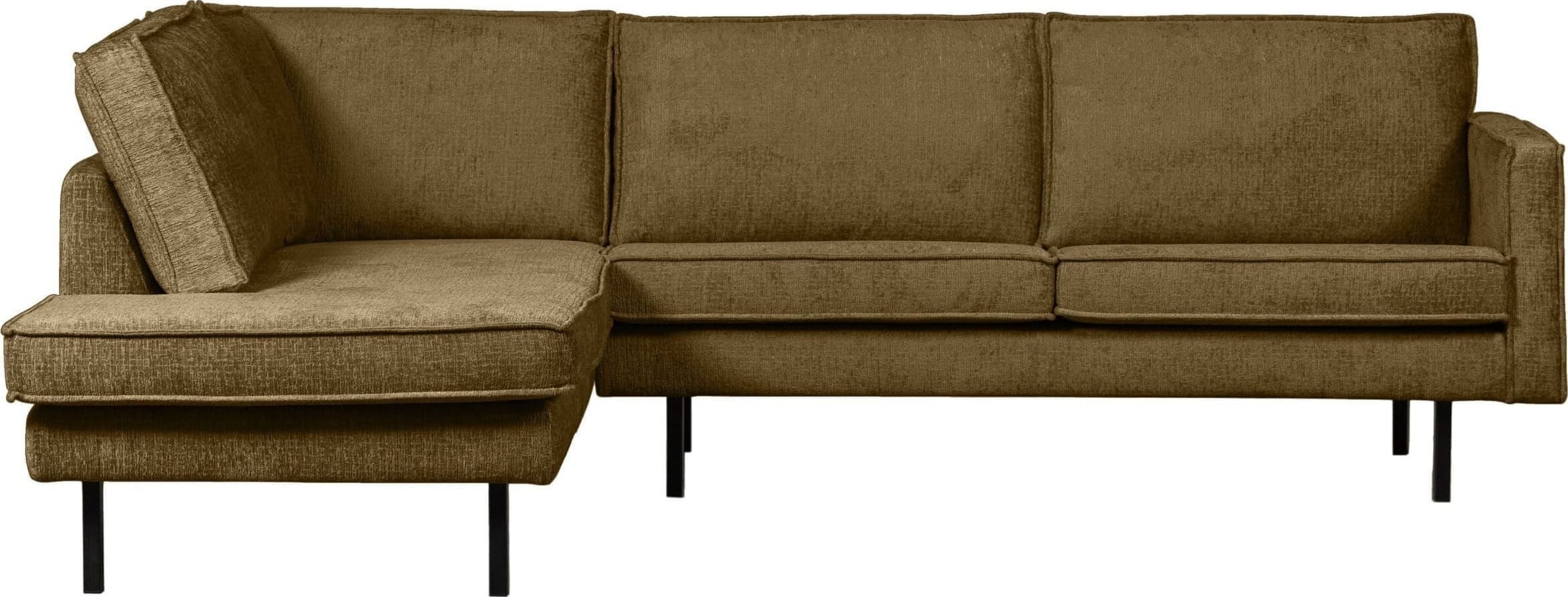BePureHome Rodeo Hoekbank Links Structure Velvet Brass Messing Hoekbank