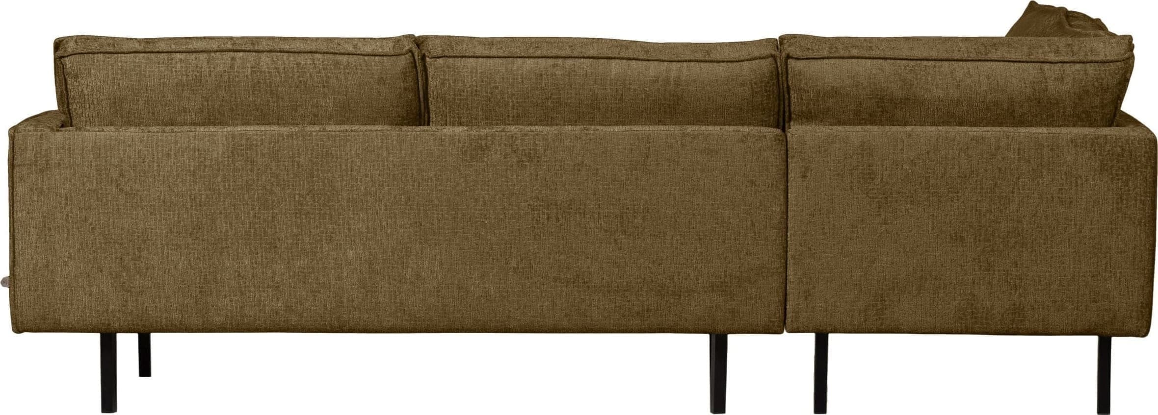 BePureHome Rodeo Hoekbank Links Structure Velvet Brass Messing Hoekbank