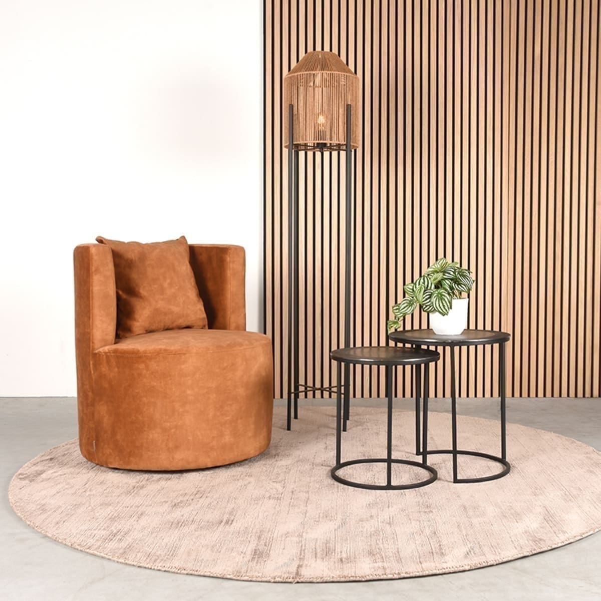LABEL51 Fauteuil Evy - Oker - Velours Geel Fauteuil