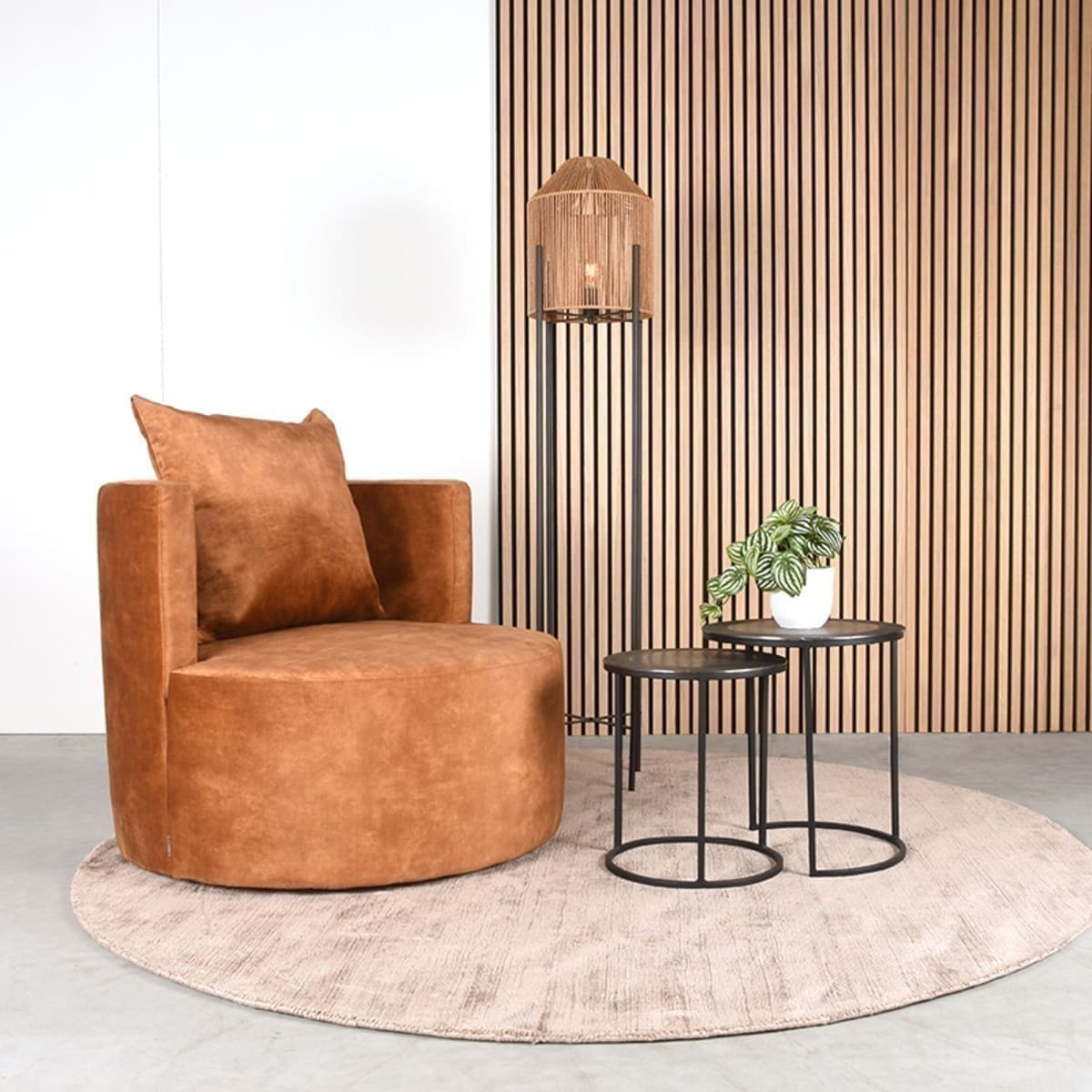 LABEL51 Fauteuil Evy - Oker - Velours Geel Fauteuil