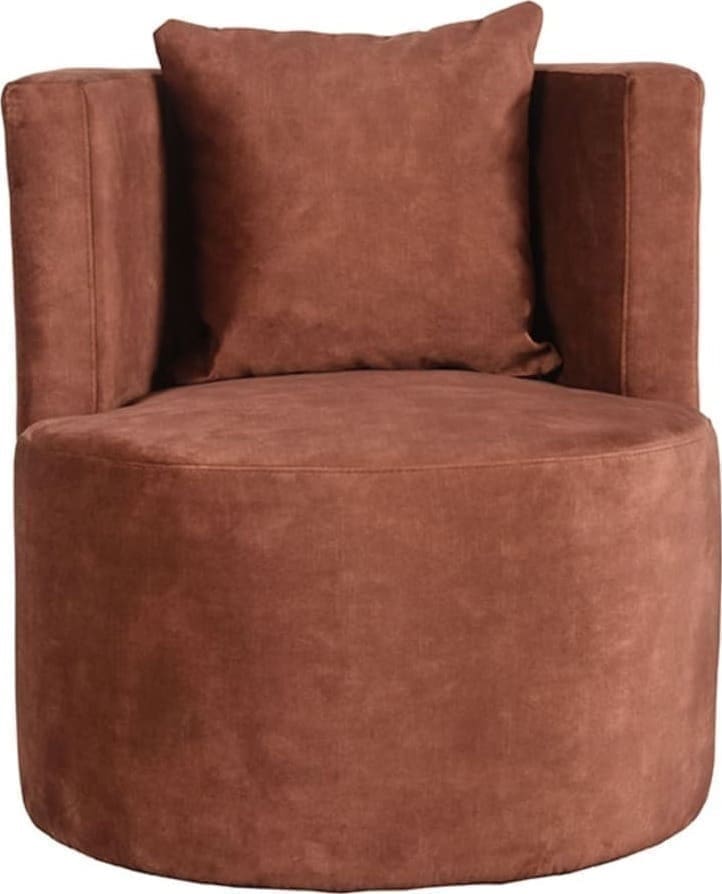 LABEL51 Fauteuil Evy - Rust - Velours Oranje|cognac Fauteuil